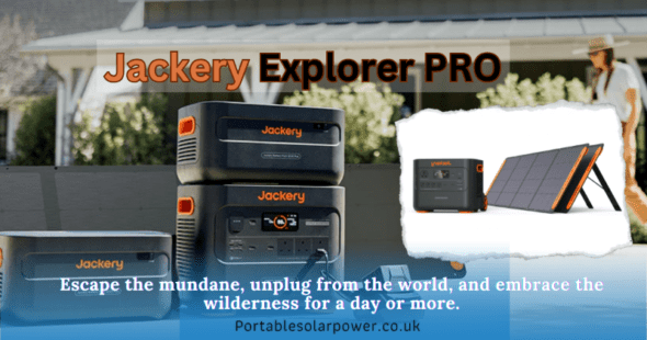 Jackery PRO with external battery and solar panels to use in a natural disaster.